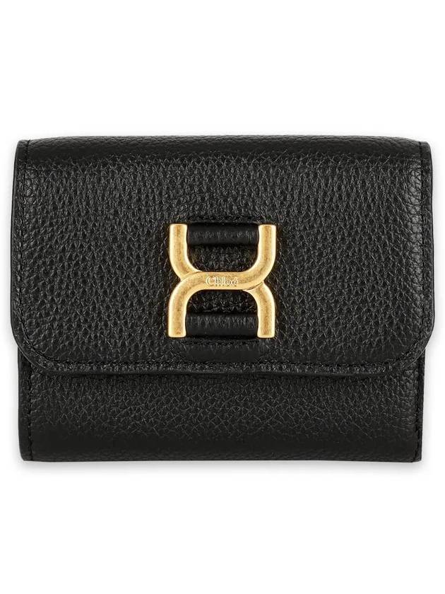 Women's Grain Leather Marcie Half Wallet Black - CHLOE - BALAAN 3