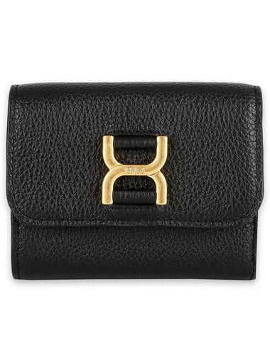 Women's Grain Leather Marcie Half Wallet Black - CHLOE - BALAAN 1