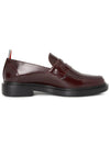 Men's Paneled Leather Loafer Burgundy Brown - THOM BROWNE - BALAAN 5