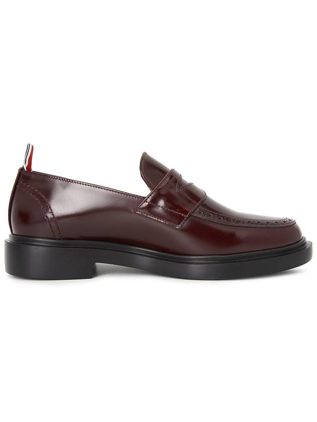 Men's Paneled Leather Loafer Burgundy Brown - THOM BROWNE - BALAAN 5