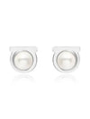 Salvatore Gancini Pearl Silver Earrings White - SALVATORE FERRAGAMO - BALAAN 2