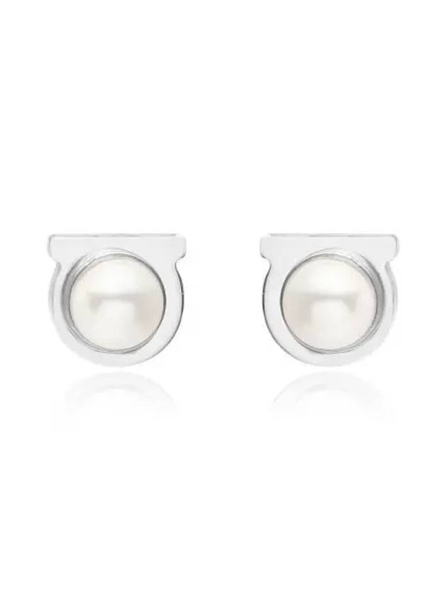 Salvatore Gancini Pearl Silver Earrings White - SALVATORE FERRAGAMO - BALAAN 2