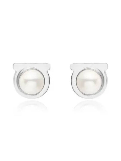 Salvatore Gancini Pearl Silver Earrings White - SALVATORE FERRAGAMO - BALAAN 2