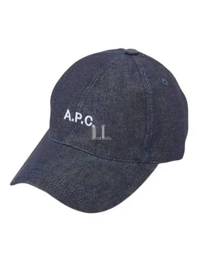 Charlie Embroidered Logo denim ball cap indigo - A.P.C. - BALAAN 2