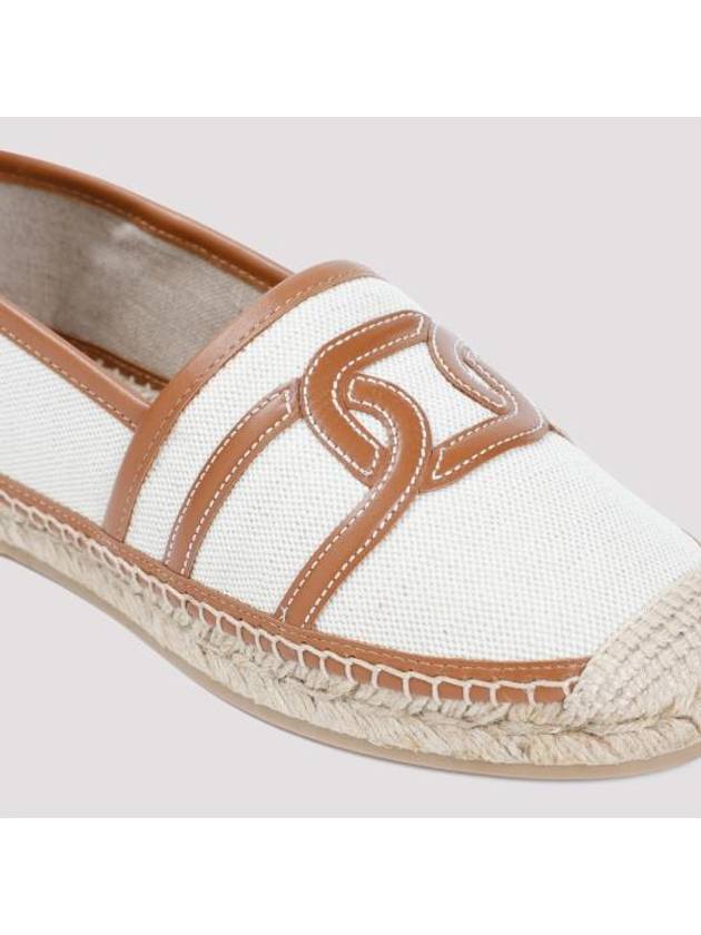 Kate Canvas Leather Espadrilles Shoes Beige - TOD'S - BALAAN 5