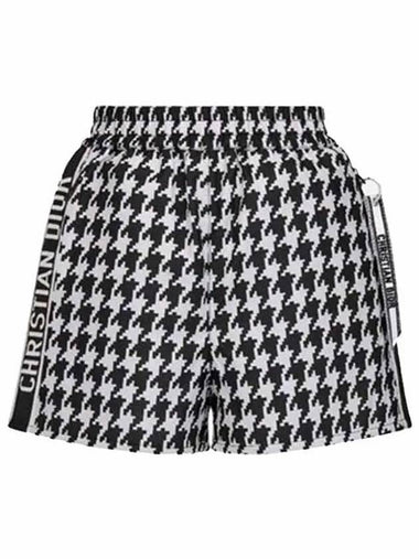 Women's Houndstooth Shorts Black White - DIOR - BALAAN 1