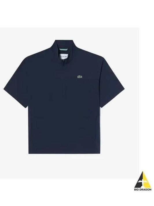 Men s Golf Block Type Short Sleeve Anorak Dark Navy - LACOSTE - BALAAN 1