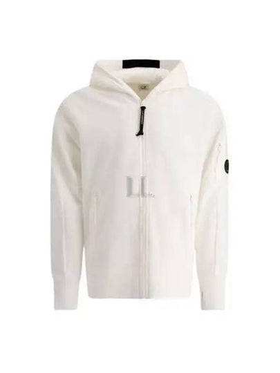 Diagonal Raised Fleece Hooded Jacket White - CP COMPANY - BALAAN 2