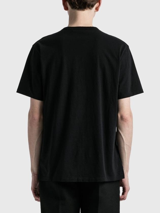 Baby Fox Patch Pocket Short Sleeve T-Shirt Black - MAISON KITSUNE - BALAAN 3