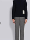 Donegal 4-Bar Striped Crew Neck Wool Knit Top Navy - THOM BROWNE - BALAAN 5