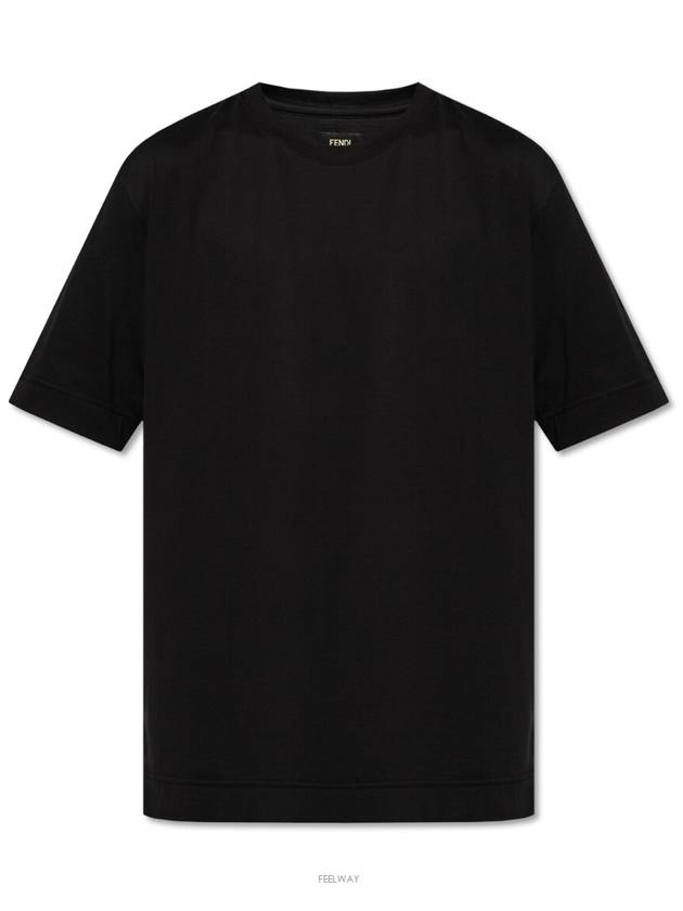 Staff Only Cotton Short Sleeve T-Shirt Black - FENDI - BALAAN 3