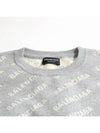 Wool Over Logo Pattern Knit Sweatshirt Grey - BALENCIAGA - BALAAN 6