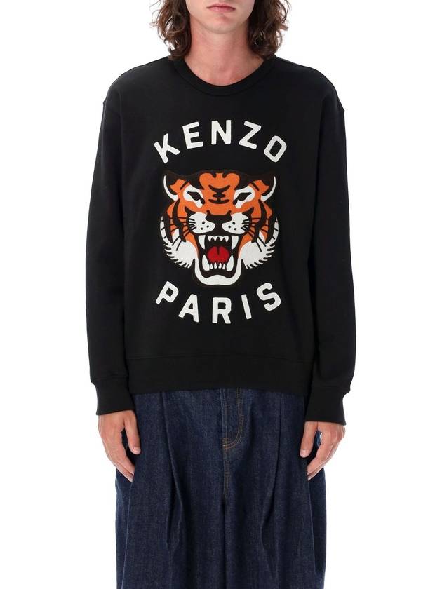 Lucky Tiger Embroidered Sweatshirt Black - KENZO - BALAAN 2