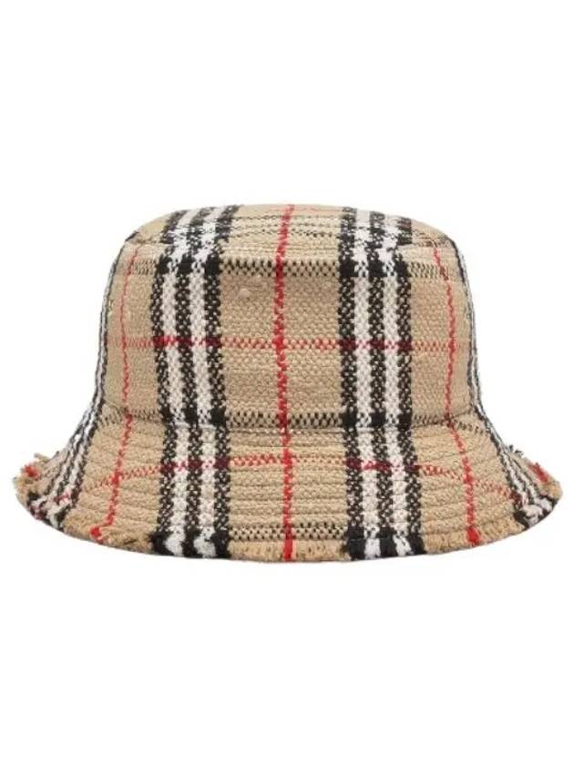 Check boucl bucket hat archive beige - BURBERRY - BALAAN 1