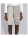 4 Bar Stripe Fun Mix Selvedge Denim Shorts Grey - THOM BROWNE - BALAAN 2