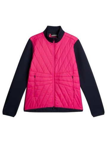 Women's Holma Quilt Hybrid Jacket Pink Peacock - J.LINDEBERG - BALAAN 1