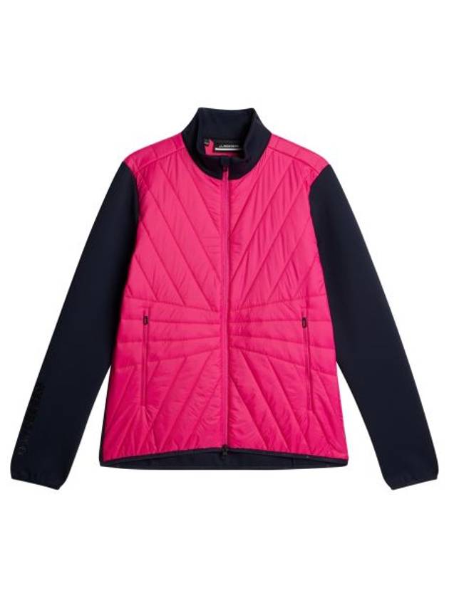 Women's Holma Quilt Hybrid Jacket Pink Peacock - J.LINDEBERG - BALAAN 2