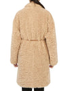 Women's Single Breasted Polyester Fur Coat Beige - VANESSA BRUNO - BALAAN 7