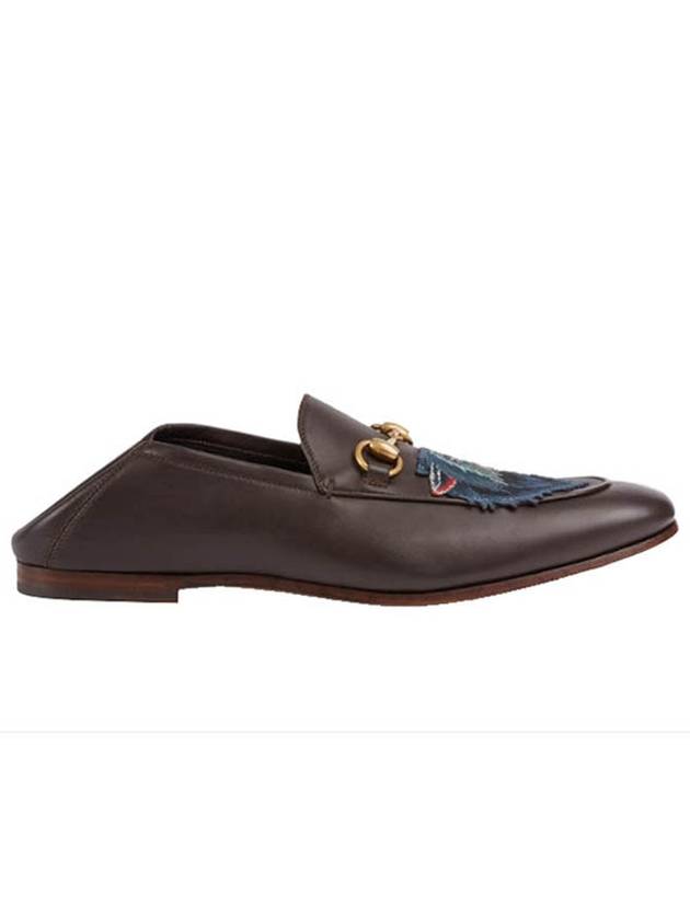 Wolf Embroidery Horsebit Loafer Brown - GUCCI - BALAAN 1