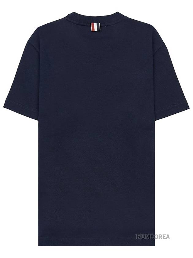 Festive Jersey Button Hector Short Sleeve T Shirt Navy - THOM BROWNE - BALAAN 3