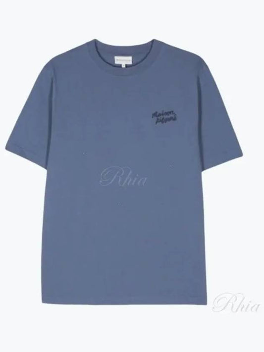 Handwriting Comfort Short Sleeve T-Shirt Storm Blue - MAISON KITSUNE - BALAAN 2