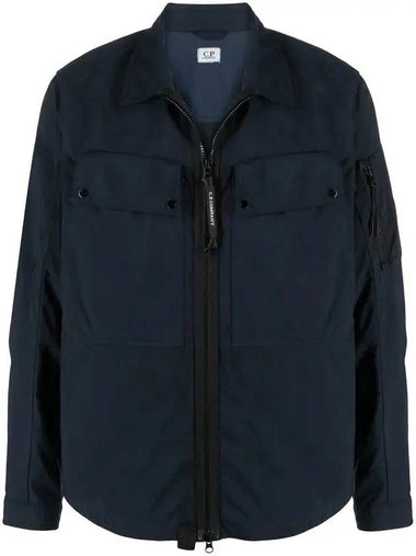 Men's Lens Wappen Nylon Zip-Up Jacket Navy - CP COMPANY - BALAAN 1