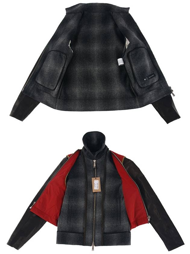 Leather Sleeve Woolen Quilted Vest - DSQUARED2 - BALAAN 7