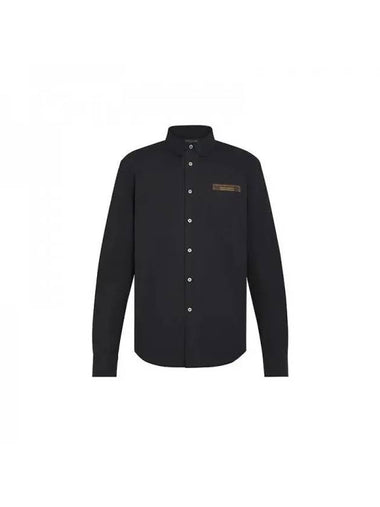 Regular DNA Poplin Long Sleeve Shirt Black - LOUIS VUITTON - BALAAN 1