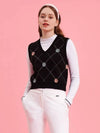 Flee diamond pattern knit vest MK3SV020BLK - P_LABEL - BALAAN 9