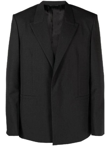 Men's Wool Single Jacket Black Gray - GIVENCHY - BALAAN 1