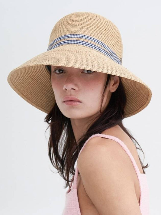 Miu Summer Wide Hat Beige - BROWN HAT - BALAAN 2