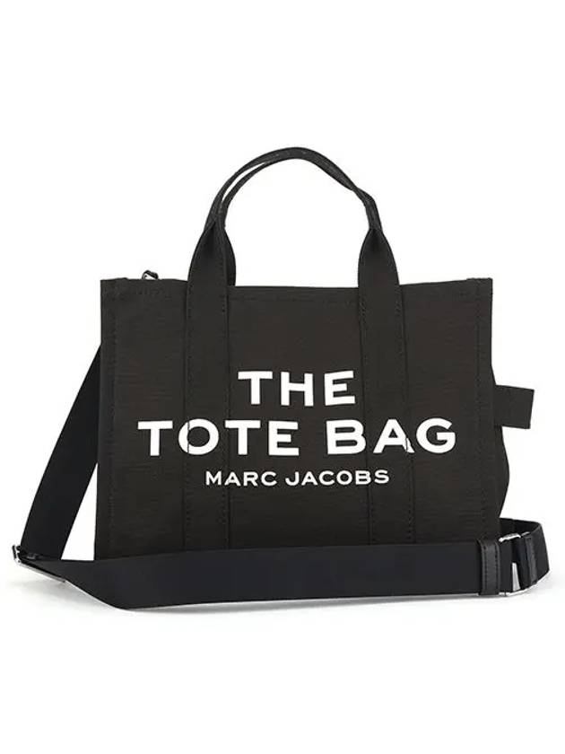 Logo Medium Canvas Tote Bag Black - MARC JACOBS - BALAAN 3