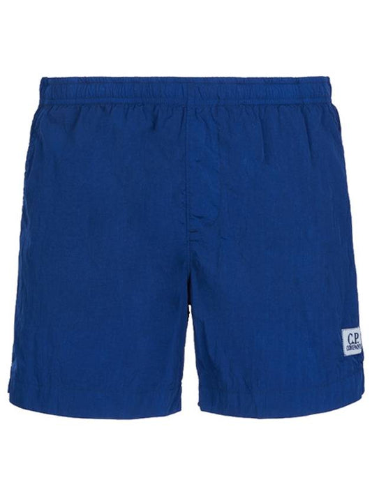 Men's Chrome Logo Patch Swim Shorts Blue - CP COMPANY - BALAAN 2