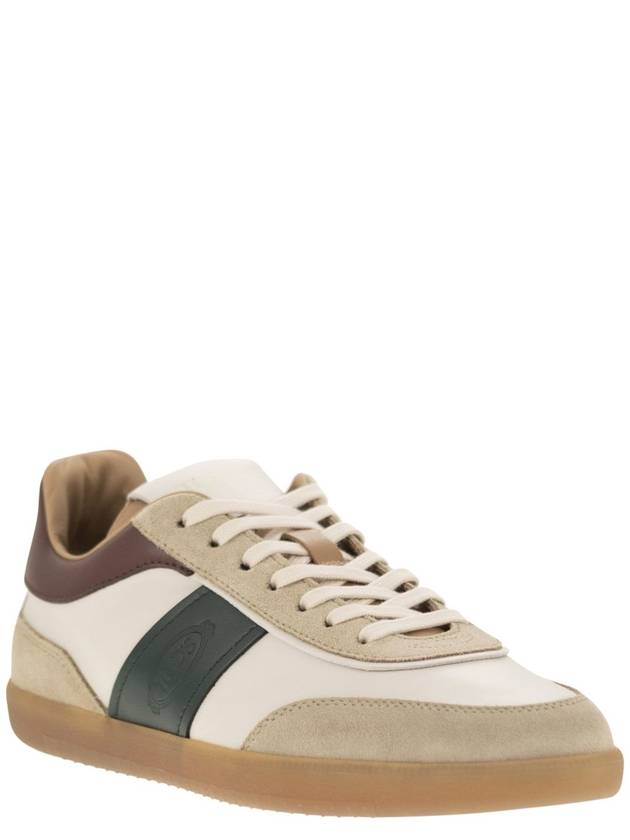 Tricolor Embossed Logo Low-Top Sneakers Brown Beige - TOD'S - BALAAN 3