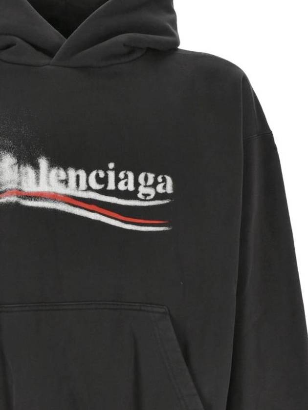 Political Stencil Medium Fit Hoodie Black - BALENCIAGA - BALAAN 3