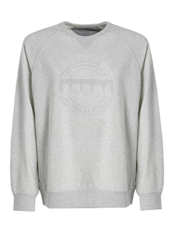 Embroidered Logo Sweatshirt Grey - BRUNELLO CUCINELLI - BALAAN 1