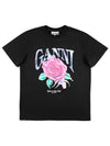 Basic Rose Relax Jersey Short Sleeve T-Shirt Black - GANNI - BALAAN 6