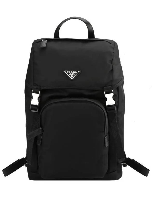 Re-Nylon Saffiano Leather Backpack Black - PRADA - BALAAN 3