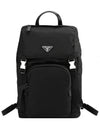 Re-Nylon Saffiano Leather Backpack Black - PRADA - BALAAN 2