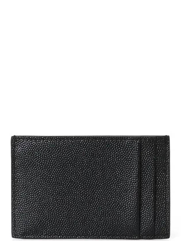 Uptown Grain De Poudre Embossed Leather Flap Card Case Black - SAINT LAURENT - BALAAN 4