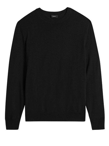 Crew Neck Wool Knit Top Black - THEORY - BALAAN 1