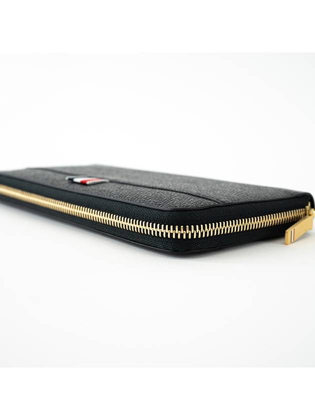 Grosgrain Tab Leather Continental Long Wallet Black - THOM BROWNE - BALAAN 5