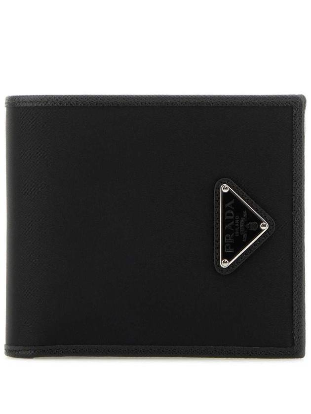 Triangle Logo Re-Nylon Half Wallet Black - PRADA - BALAAN 2