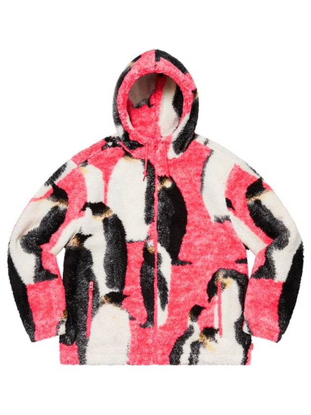 Penguins Hooded Fleece Jacket Pink - SUPREME - BALAAN 4