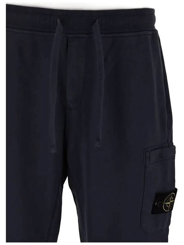 Garment Dying Cotton Fleece Track Pants Blue - STONE ISLAND - BALAAN 5