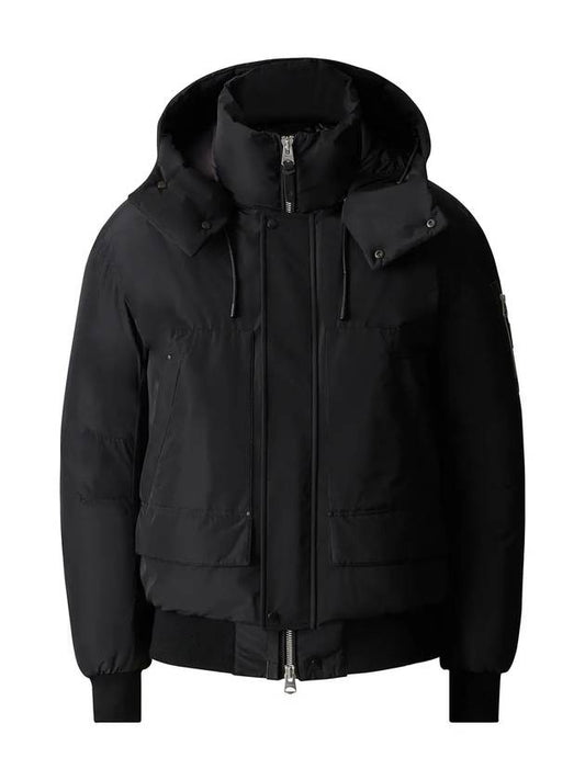 VIGGO Classic Hooded Down Bomber Jacket Black - MACKAGE - BALAAN 1