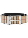 Reversible Vintage Check Leather Belt Archive Beige - BURBERRY - BALAAN.