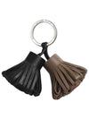 Keyring Carmen Uno Dos Duo Keyring Milo Lambskin Black Brown - HERMES - BALAAN 6