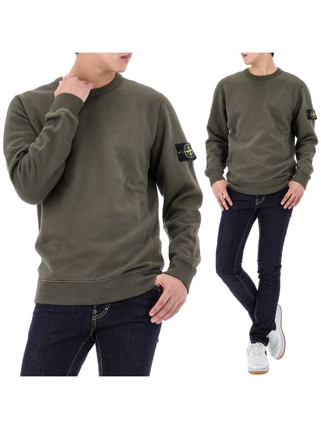 Wappen Patch Crew Neck Cotton Sweatshirt Musk Green - STONE ISLAND - BALAAN 2