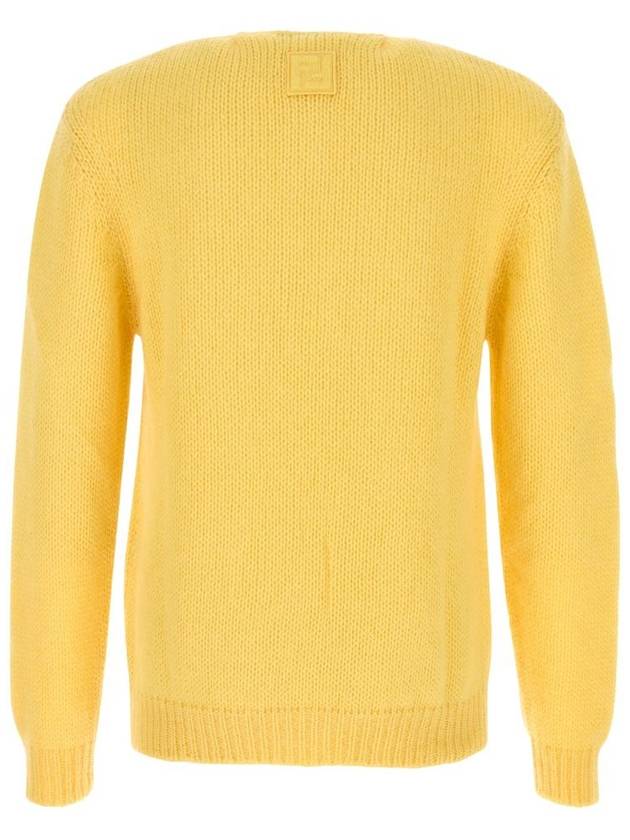 Crew Neck Mohair Knit Top Yellow - FENDI - BALAAN 3